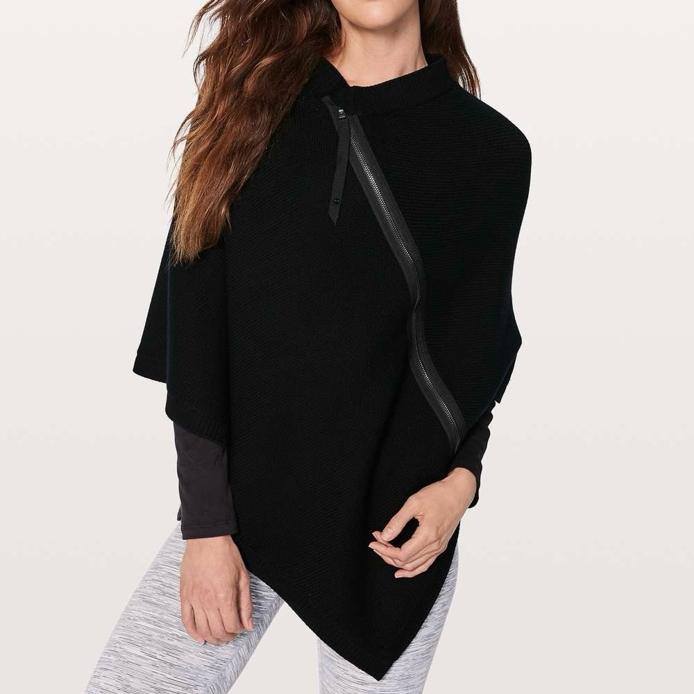 lululemon athletica Black Asymmetrical Zip-Trim Poncho